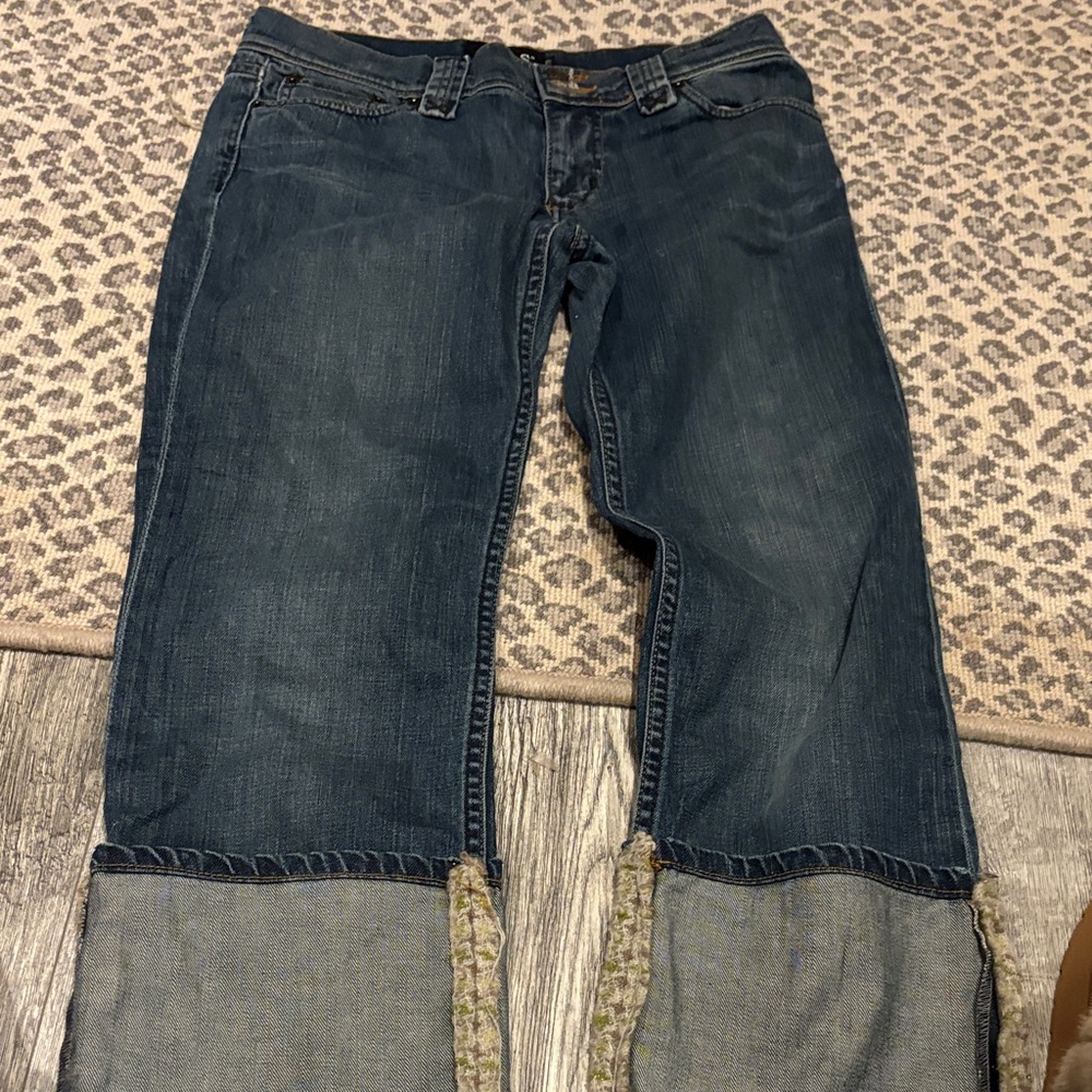 ABS Stylish Blue Jeans with Unique Cuff Detailing